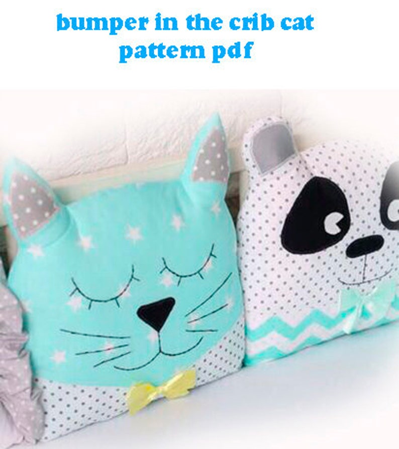 DIY Сат pillow Crib Bumper Pattern Easy to Make pdf bumper Etsy