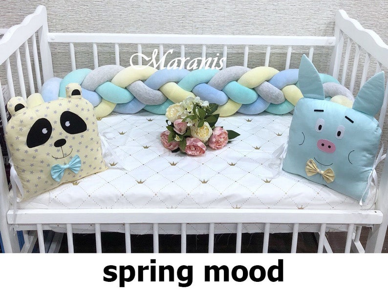 Double Braided Crib Bumper Bumpers in the cribBraided Crib Etsy