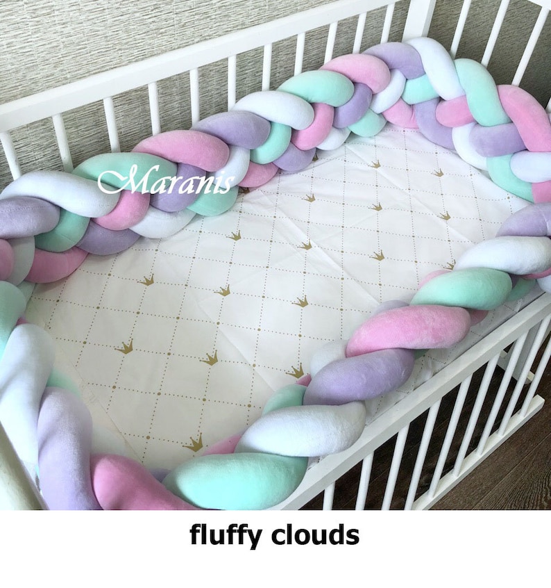 Double Braided Crib Bumper Bumpers in the crib Knot Cushion Etsy