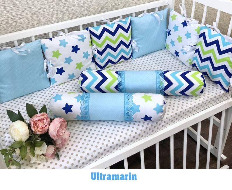 Crib bumper set Cot bumper Bumper set Bumper pad Cot bumper Etsy