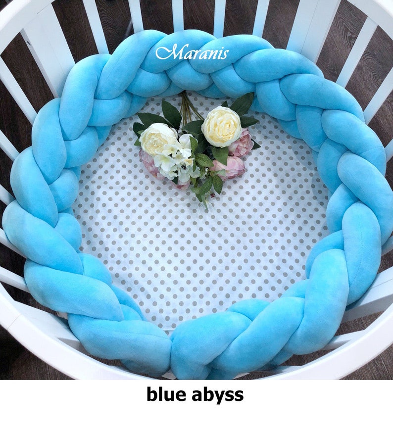 Double Braided Crib Bumper Bumpers in the crib Knot Cushion Etsy