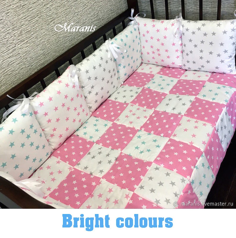 Crib bumper set Cot bumper Bumper set Bumper pad Cot bumper Etsy