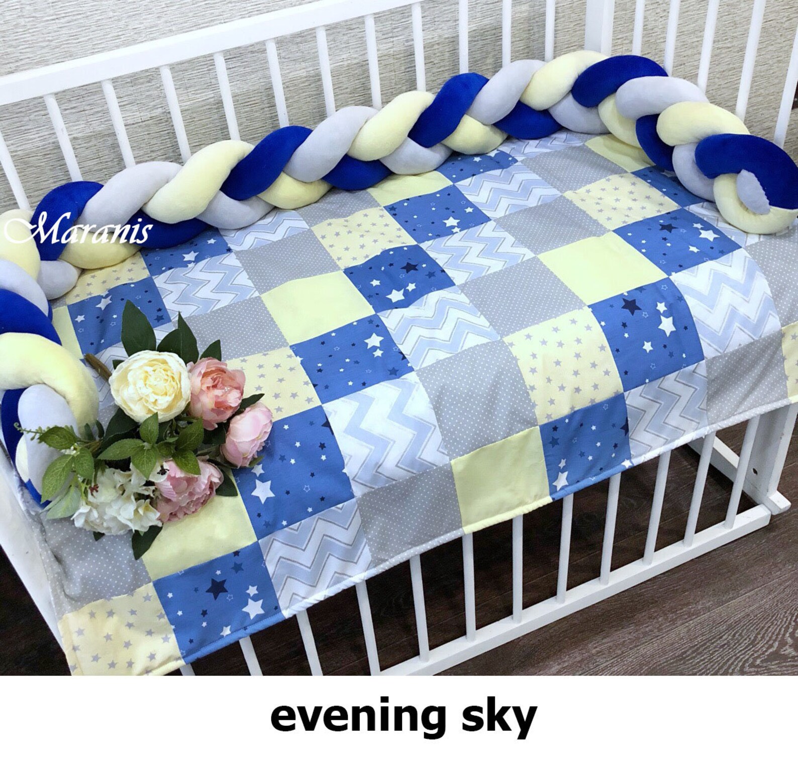 Braided crib bumper Crib bumper braid Braided cot bumper Etsy