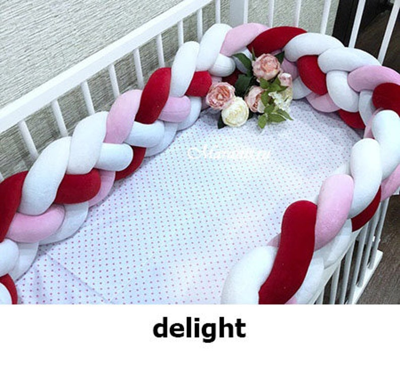 Double Braided Crib Bumper Bumpers in the crib Knot Cushion Etsy