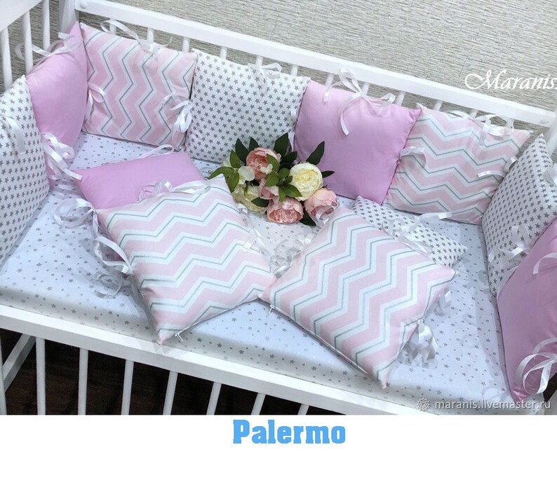 Crib bumper set Cot bumper Bumper set Bumper pad Cot bumper Etsy