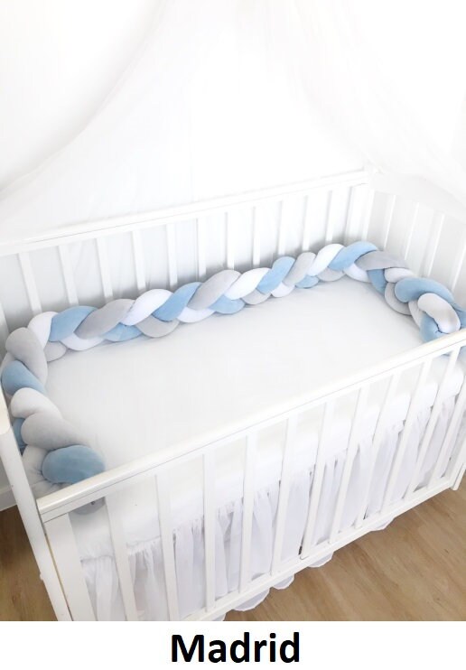 Braided crib bumper Crib bumper braid Braided cot bumper Etsy