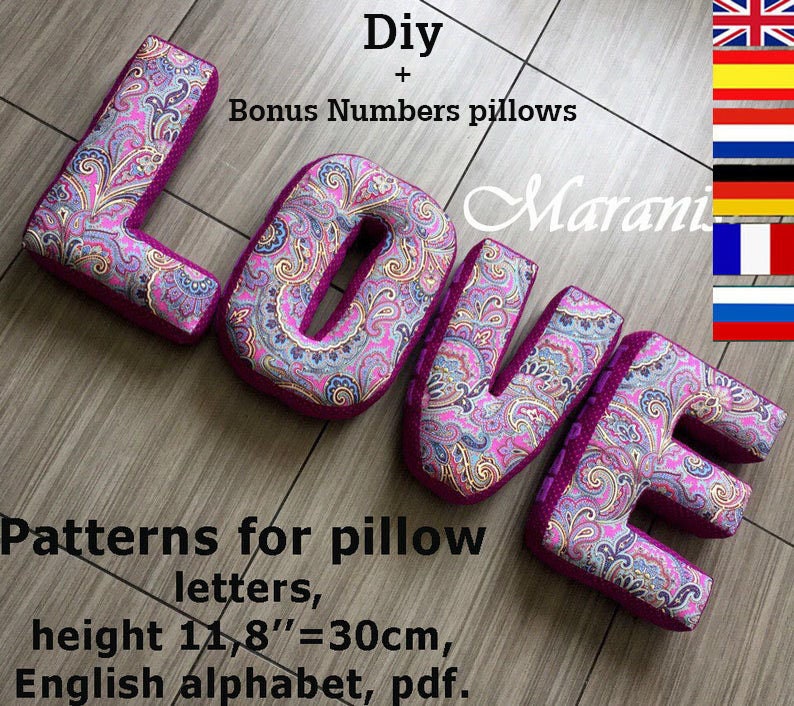 letter pillow patterns