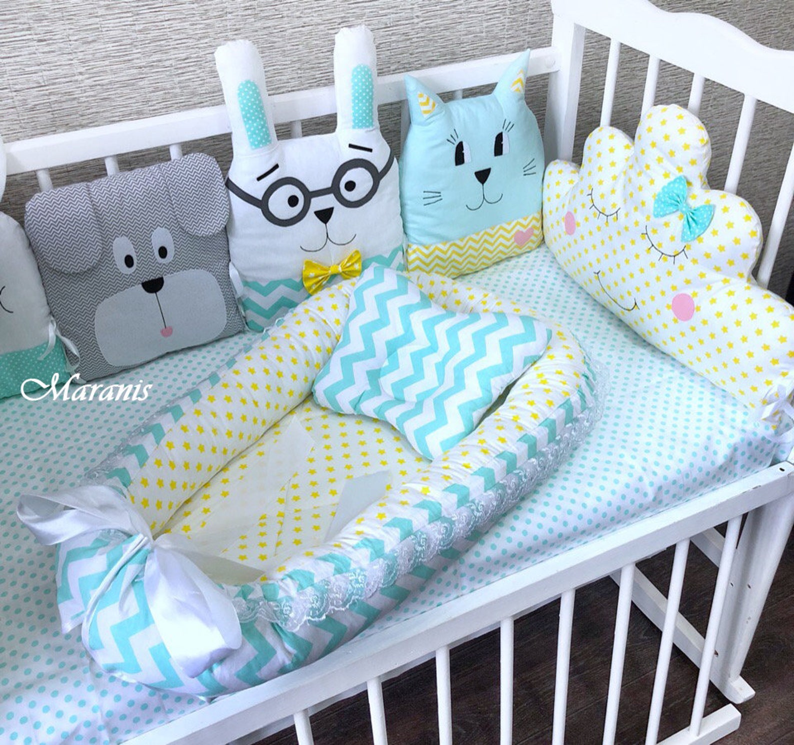 Baby cot cusion Crib baby pillow Head pillow baby Pillow Etsy