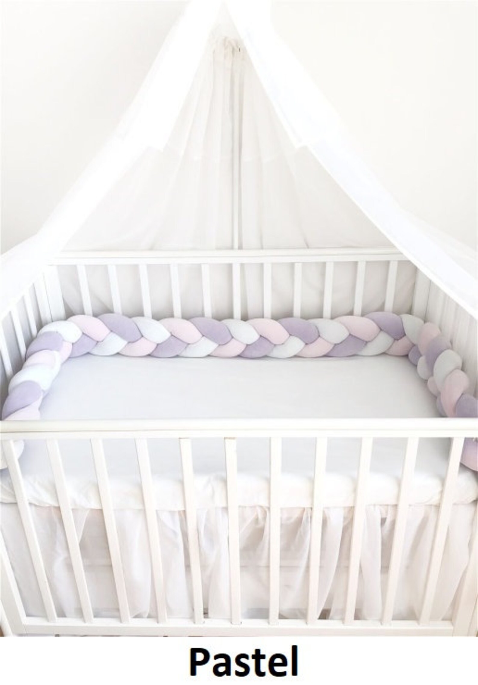 Braided crib bumper Crib bumper braid Braided cot bumper Etsy