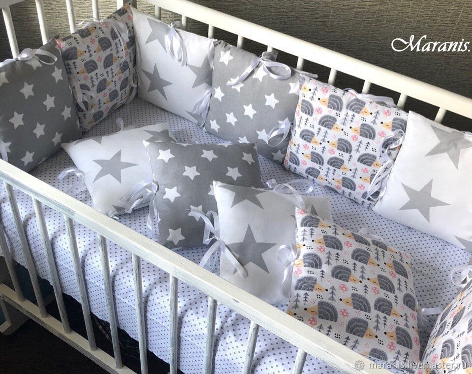 Bumper Pads Baby Bumpers With Stars Girl Stars Crib Set Etsy