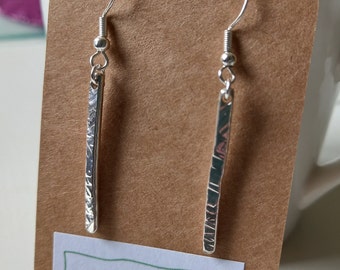 Silver Hammered Earrings