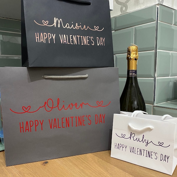 Personalised luxury gift bags. Valentine’s Day gift bags, Valentine’s gift for her, Valentine’s gift for him