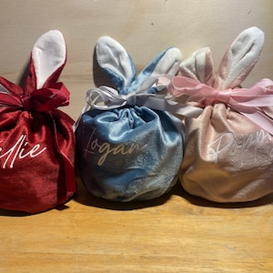 Personalised Easter bunny bag, easter basket, treat bag, treat pouch, Easter egg hunt, easter gift, easter gift, easter treat
