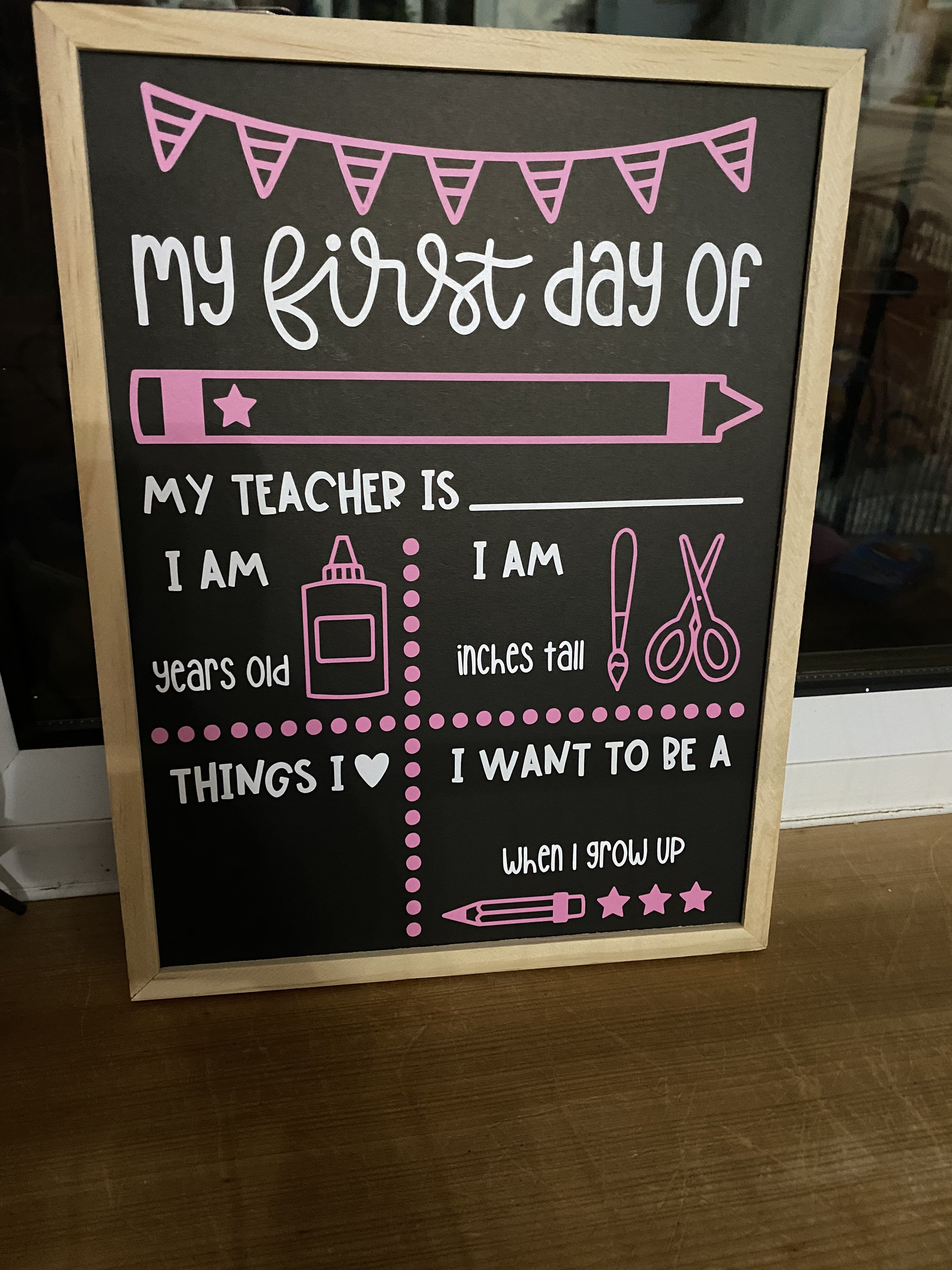 First Day of School Chalkboard Back to School Reusable - Etsy
