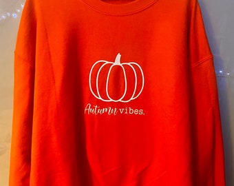 Halloween/Autumn vibes orange pumpkin jumper, sweatshirt, unisex clothing, gifts for him, gifts for her