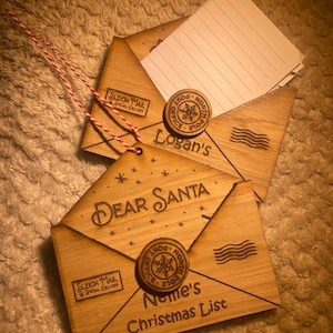 Adorno de lista de Navidad de Santa, adorno de carta a Santa, primera Navidad, adorno de Navidad, adorno de árbol, decoraciones navideñas
