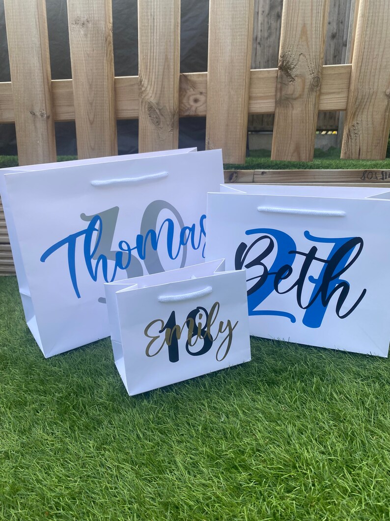 Personalised Luxury Gift Bags Birthday Gift Bags Any Age or Etsy UK