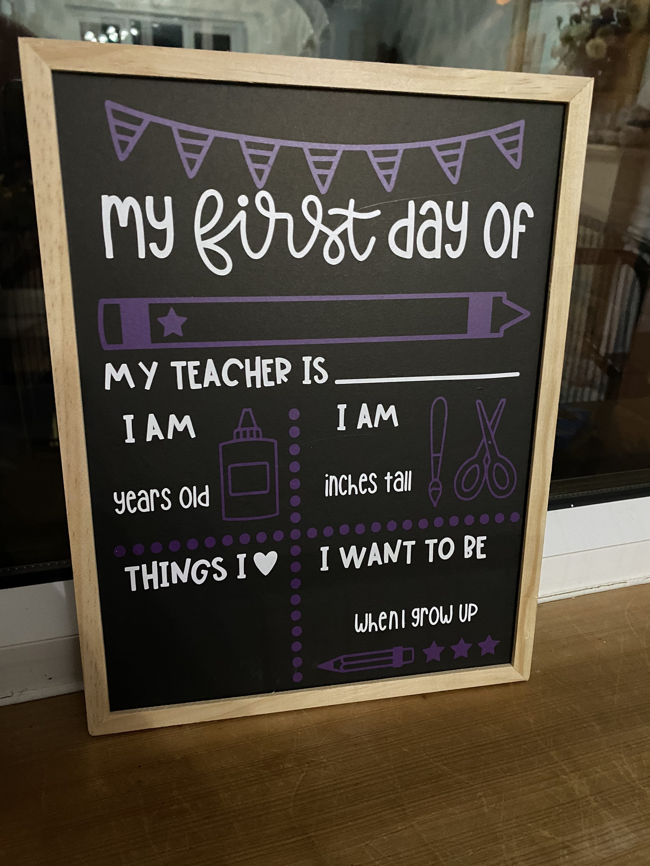 First Day of School Chalkboard, Back to School Reusable Chalkboard ...