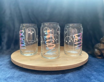 Personalised Halloween ghost glasses, gifts for her, gifts for him, Halloween decorations