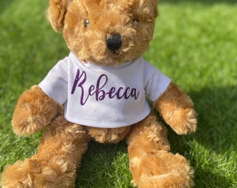 Personalised soft bear, children’s gift, bridesmaid, flower girl