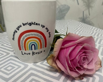 Personalized Rainbow Ceramic Plant Pot, Mother's Day Gift