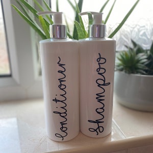 Bathroom white pump bottle personalised Mrs Hinch Style 500ml refillable bottles