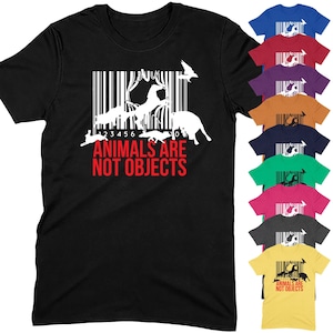-shirt animaux, pas des objets | Végétalien, végétarien, droits des animaux, cadeau à base de plantes pour lui, pères, papa, enfants, cadeaux amusants, frère, petit ami, mari
