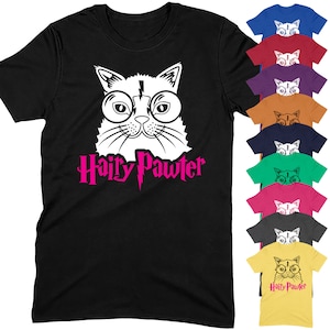 Harry Pawter Funny T-Shirt For Hairy Cat Lovers Kids Women Harry Pawter Funny T-Shirt For Hairy Cat Lovers Kids Women