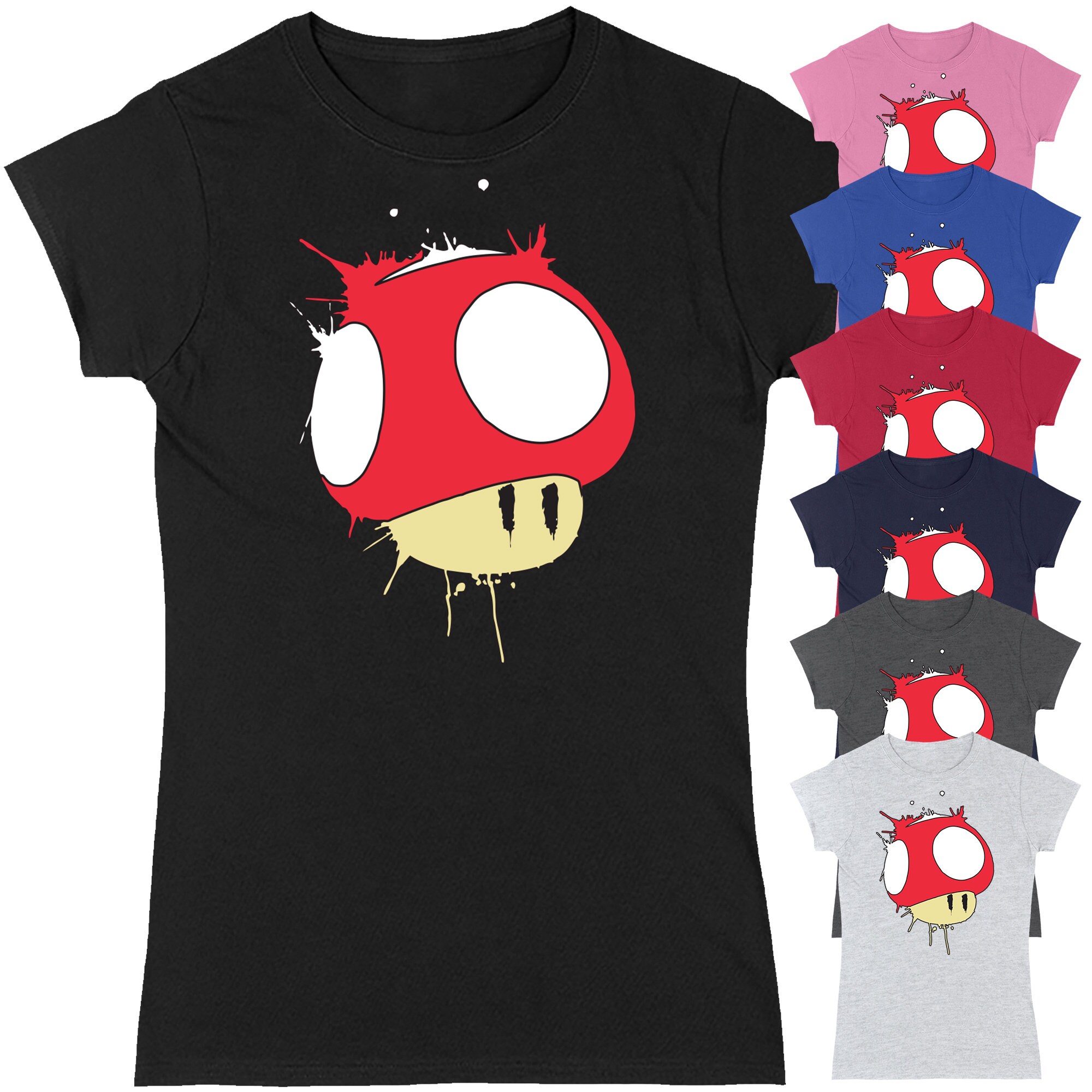 Mushroom Splat Women's T-Shirt | Gamer Video Game Gift for Her Mother's Day Mum Sister Girlfriend Wife