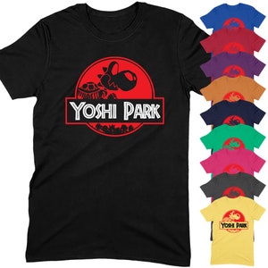 T-shirt unisexe Yoshi Park | Cadeaux de jeu vidéo pour joueur Cadeau pour lui Pères papa Enfants Cadeaux drôles Frère petit ami mari Impression graphique