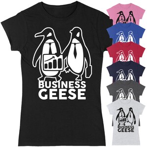 Business Geese Penguin Women&#39;s T-Shirt | Funny Animal Cute Funny Gift for Her Mother&#39;s Day Mum Sister Girlfriend Wife