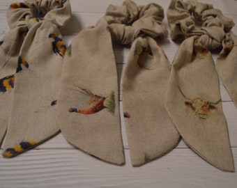 Scrunchie scarf, scrunchie, pheasant gifts, highland cow gifts , bee gifts , bumble bee, gifts for her, shooting gifts