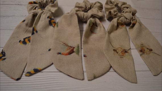 Scrunchie scarf, scrunchie, pheasant gifts, highland cow gifts , bee gifts , bumble bee, gifts for her, shooting gifts