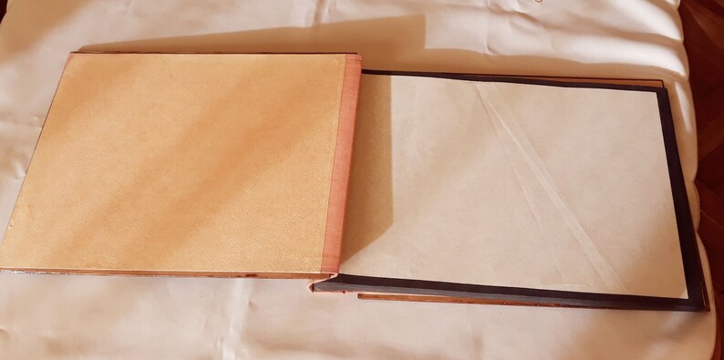 Vintage 80s Plywood Cover Photo Album,Hand Carved Floral Cover Photo Album,Rustic Home Decor,Vintage Gift