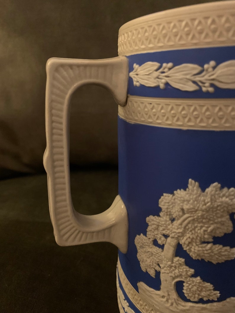 Copeland Spode Blue Jasperware Tall Pitcher of a Hunting Scene Etsy UK