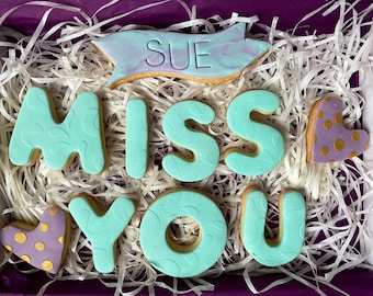 Personalised Miss You Cookie gifts |  Long-Distance Love & Friendship Greetings | Miss You