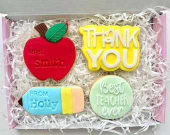 Teacher gift | End of Term Thank You Teacher Cookies| Thank you teacher gift| personalised thank you teacher appreciation biscuits gift |