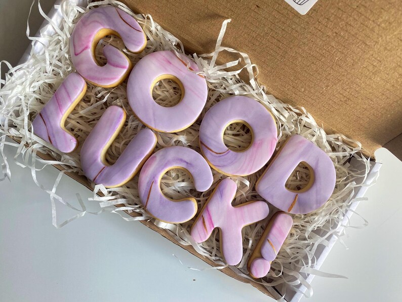 Galletas personalizadas de buena suerte / Regalo de buena suerte / Mucha suerte / Regalos para un nuevo trabajo / Examen / Prueba de conducir / Entrevista de trabajo / Regalos de despedida Without the name