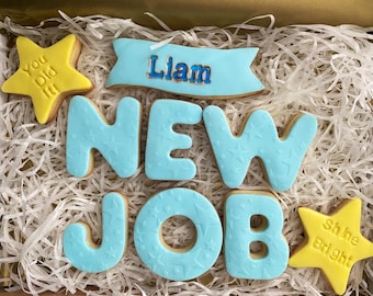 New Job gift | Personalised new job cookies| new job biscuits | New job presents | congratulations on your new job | well done | you did it