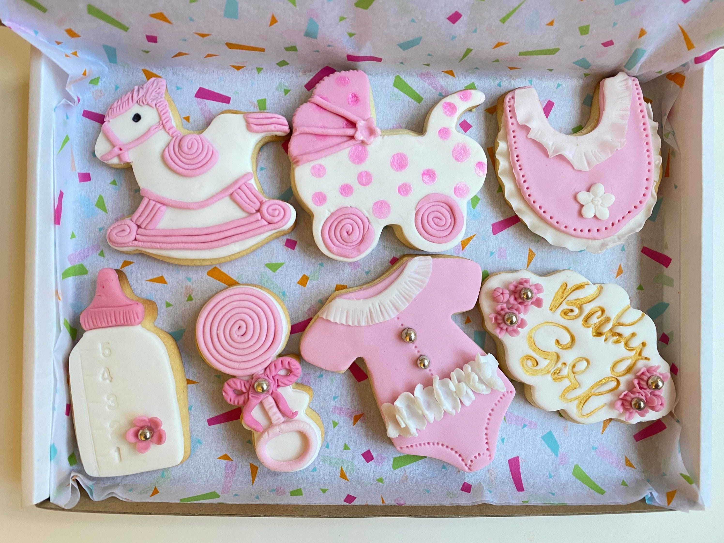 Baby Girl Cookies. Baby Girl Biscuits. New Baby Gifts. New Etsy UK