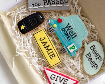 Driving Test pass gift | Driving test pass personalised gifts| Driving Test Pass cookies| Driving test pass biscuits| New Driver gift |