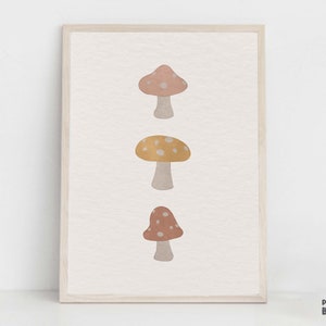 Herbst Kinderzimmer Druck, Pilze druckbare Wandkunst, Herbst Kinderzimmer Kunstwerk, Urlaub Baby Zimmer Dekor, DIY Wilde Pilze Herbst Dekorationen