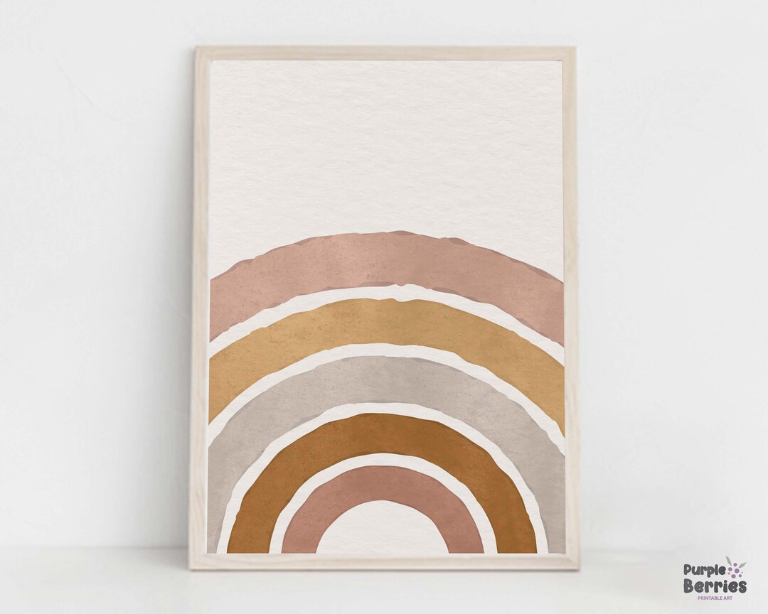 Boho Nursery Rainbow Print, Gender Neutral Printable Wall Art ...