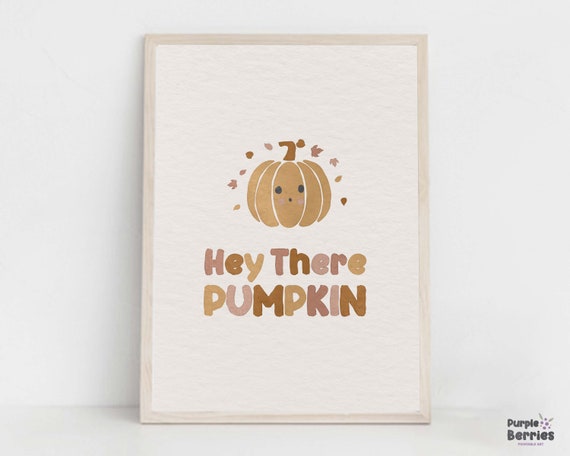 Boho Thanksgiving Nursery Print, Hey There Pumpkin Quote, Halloween Kids Autumn Print, Thanksgiving Fall Artwork, Boho Holidays Decoration