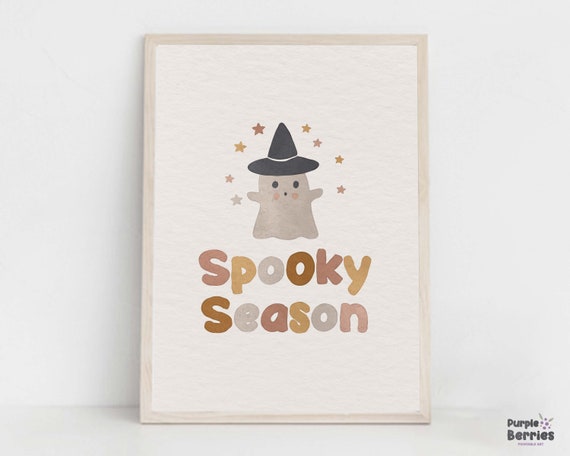 Boho Halloween Nursery Print, Spooky Season And Witch Ghost Printable Wall Art, Cute Ghost Baby Room Fall Decor, Holidays Children Playroom