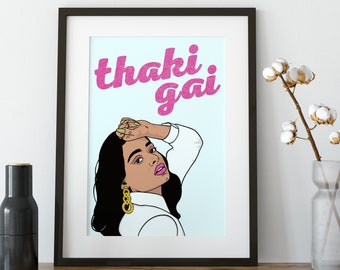 Indian Desi Wall Art Print Poster - Thaki Gai