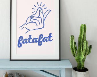 Fatafat Print | Blue | Indian Pop Art | Desi Home Decor | South Asian Typography Gift