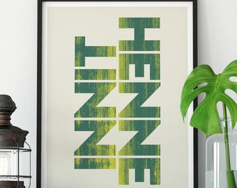Estampado de Innit Henne / Tipografía / Arte mural de la diáspora del sur de Asia / Decoración para el hogar de la India en el Reino Unido