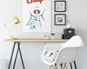 Chup! Print | Original | Indian Pop Art | Desi Typography | South Asian Home Decor | Funny Gift