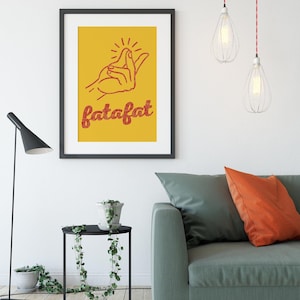 Fatafat Print | Yellow | Indian Pop Art | Desi Home Decor | South Asian Typography Gift image 2